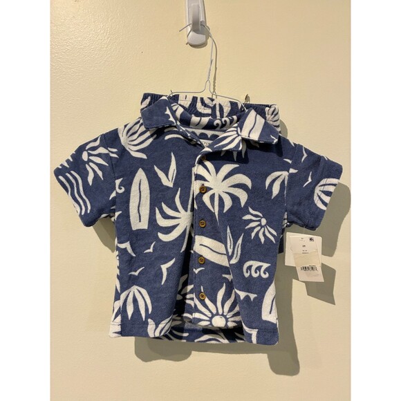 NWT Grayson Mini Blue & White Shirt & Shorts Outfit - 2T - Picture 1 of 3